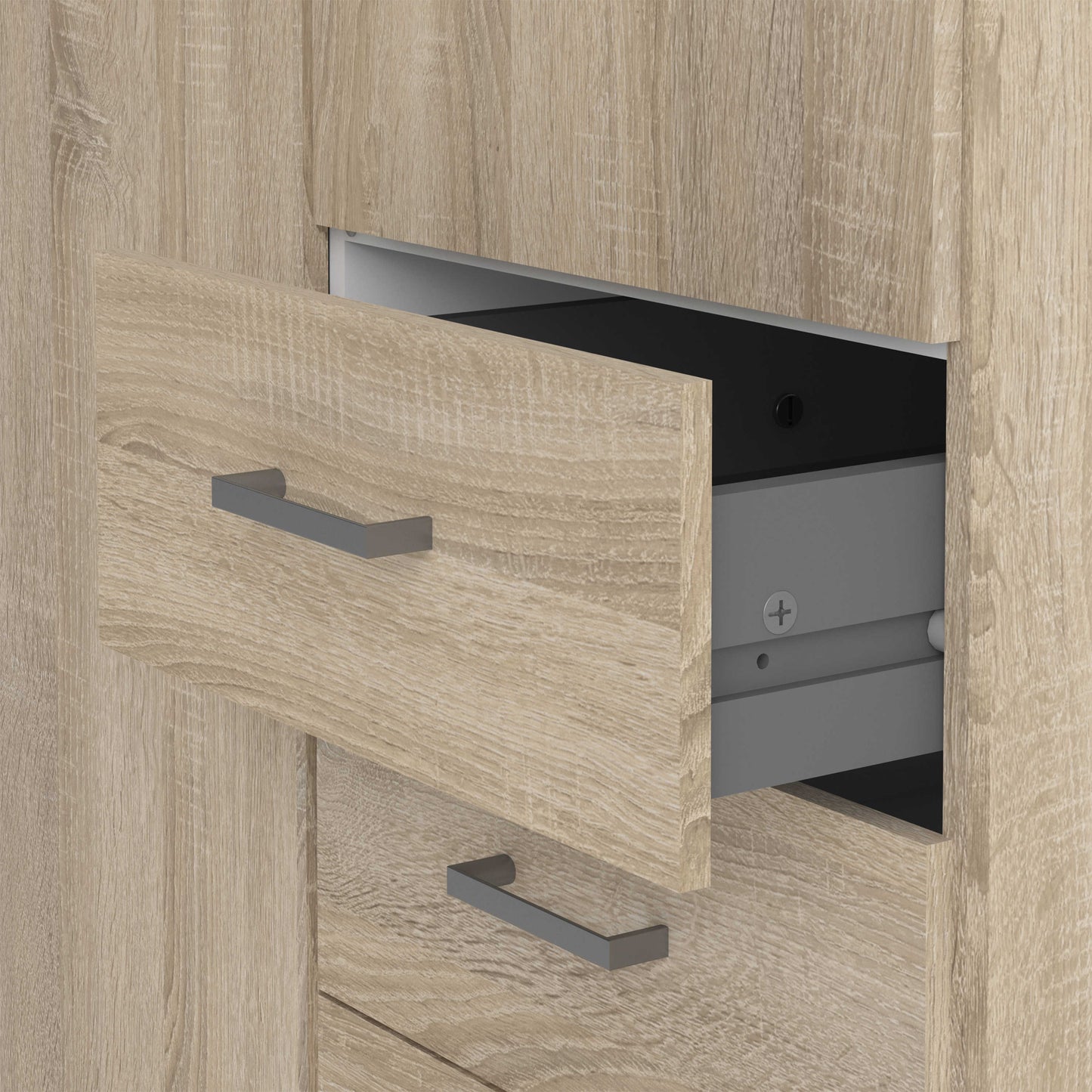 Berlin Oak Effect Wardrobe 2 Doors, 3 Drawers 1 Shelf