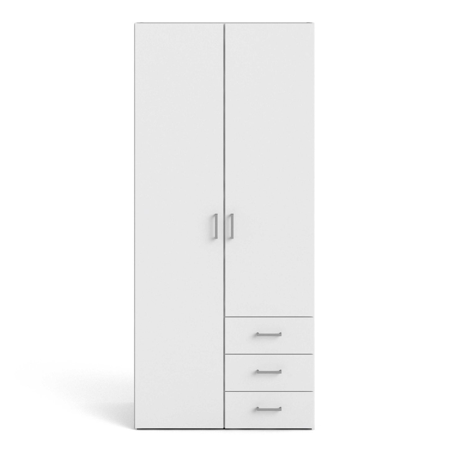 Munich White Wooden 2 Doors 3 Drawers 4 Shelves