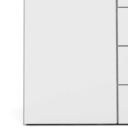 Munich White Wooden 2 Doors 3 Drawers 4 Shelves
