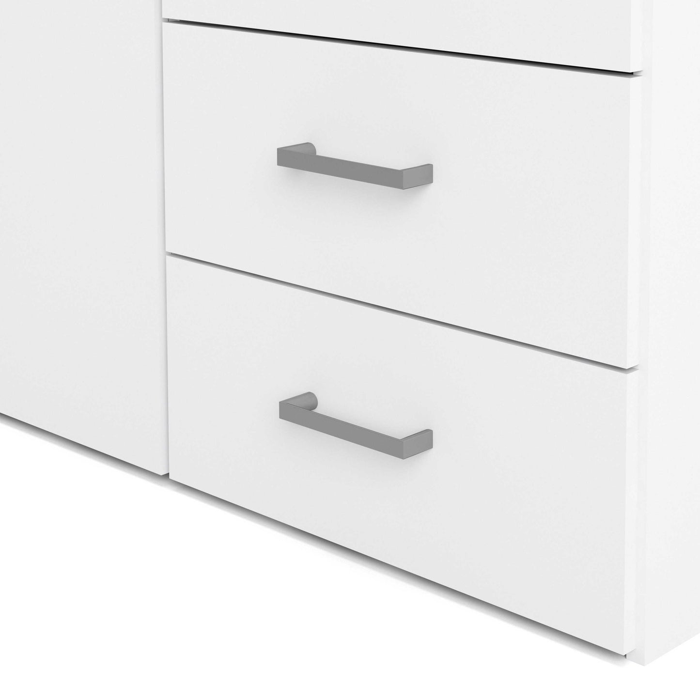 Munich White Wooden 2 Doors 3 Drawers 4 Shelves