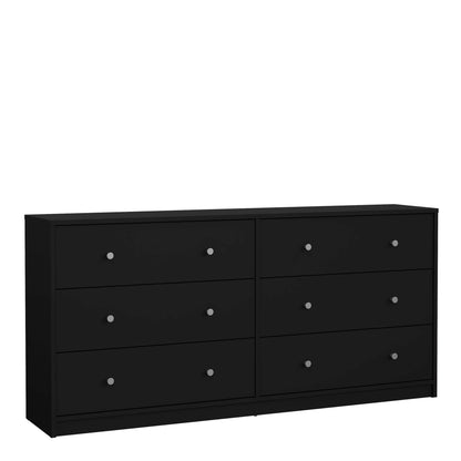Tainan Black Wide Chest 6 Drawers