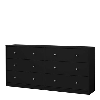 Tainan Black Wide Chest 6 Drawers