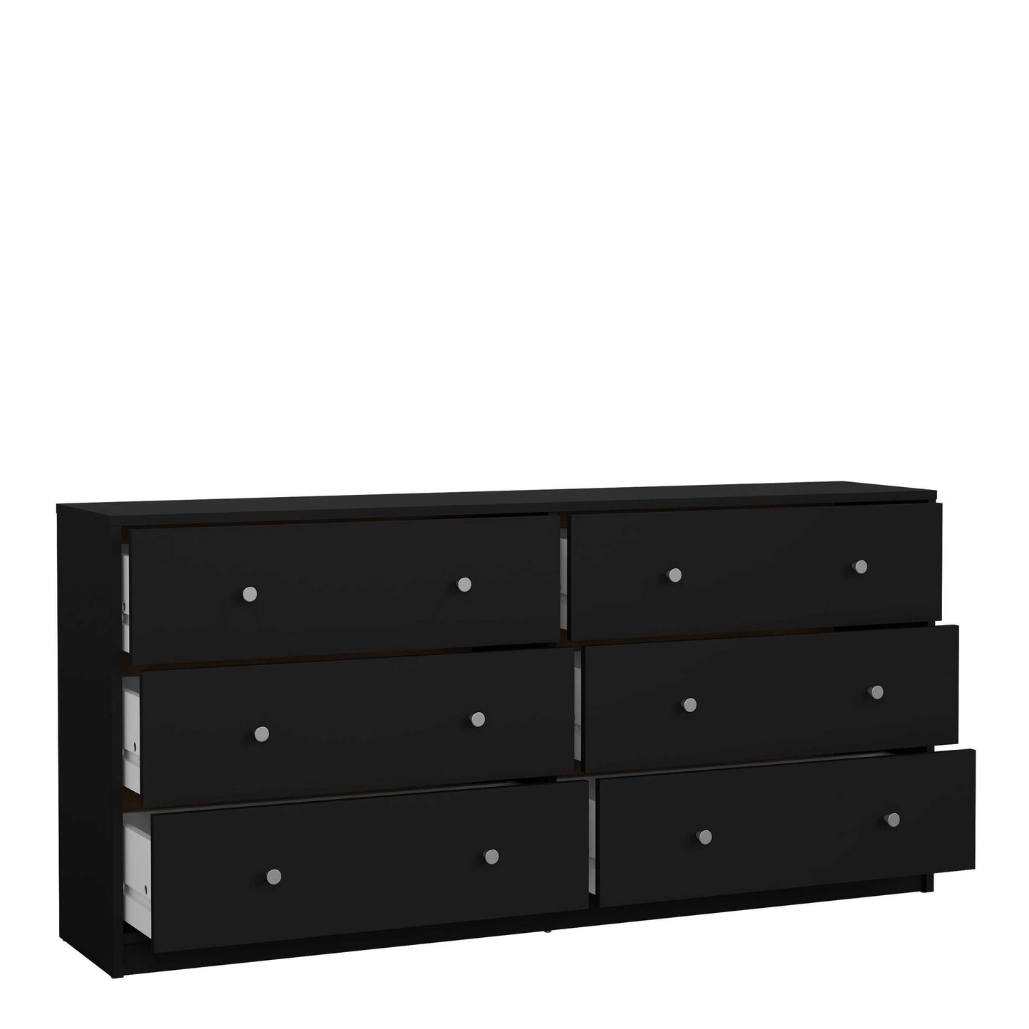 Tainan Black Wide Chest 6 Drawers
