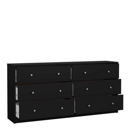 Tainan Black Wide Chest 6 Drawers