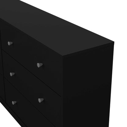 Tainan Black Wide Chest 6 Drawers
