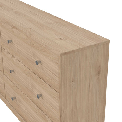 Kaohsiung Hickory Oak Effect Chest 6 Drawers