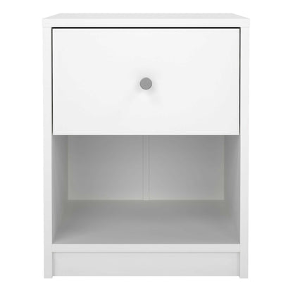 Tainan White Bedside Table 1 Drawer 1 Shelf
