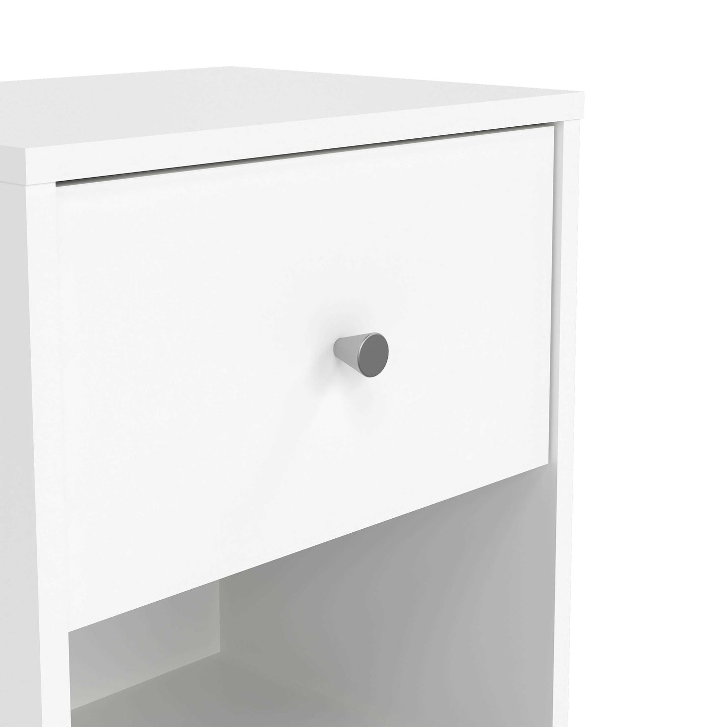 Tainan White Bedside Table 1 Drawer 1 Shelf