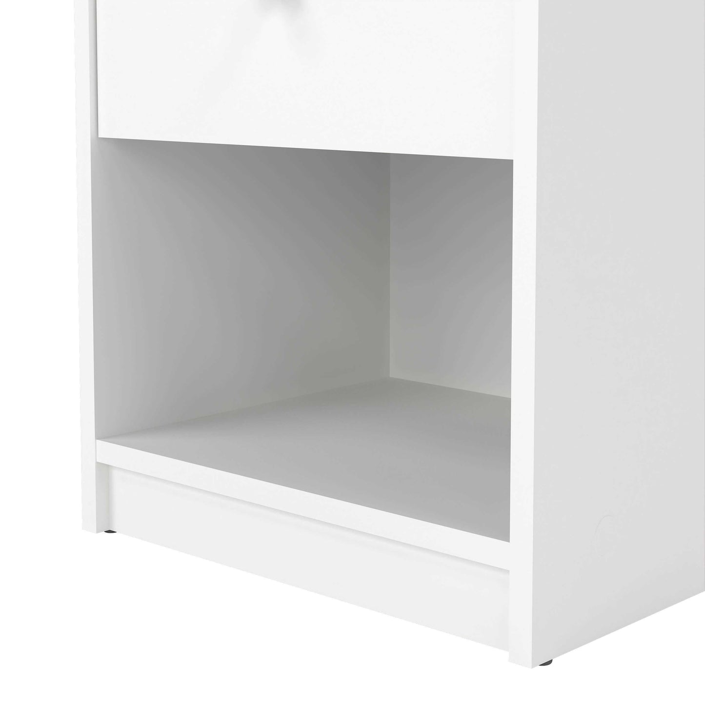 Tainan White Bedside Table 1 Drawer 1 Shelf