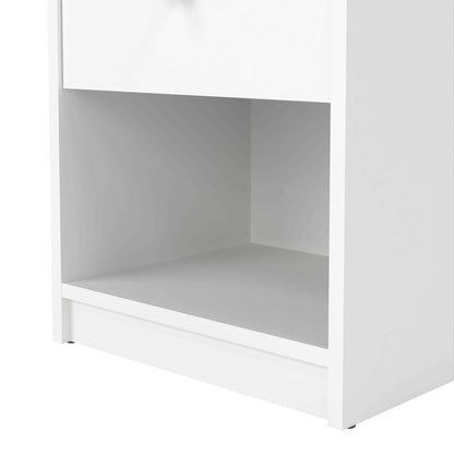 Tainan White Bedside Table 1 Drawer 1 Shelf