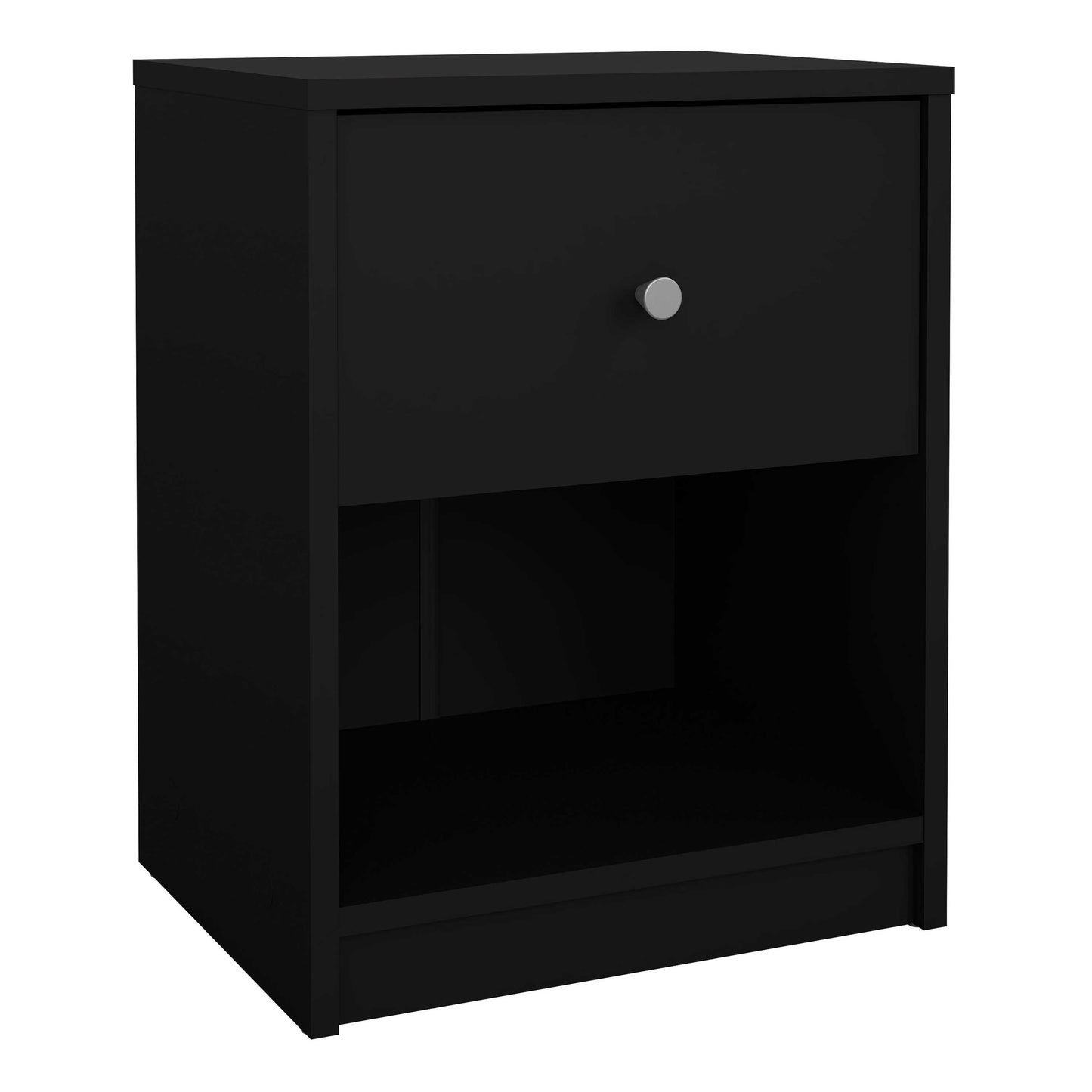 Tainan Black Bedside Table 1 Drawer 1 Shelf