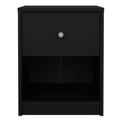 Tainan Black Bedside Table 1 Drawer 1 Shelf