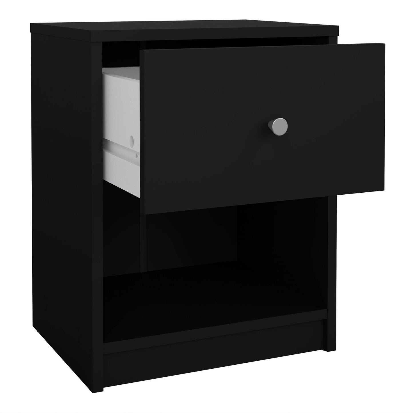 Tainan Black Bedside Table 1 Drawer 1 Shelf