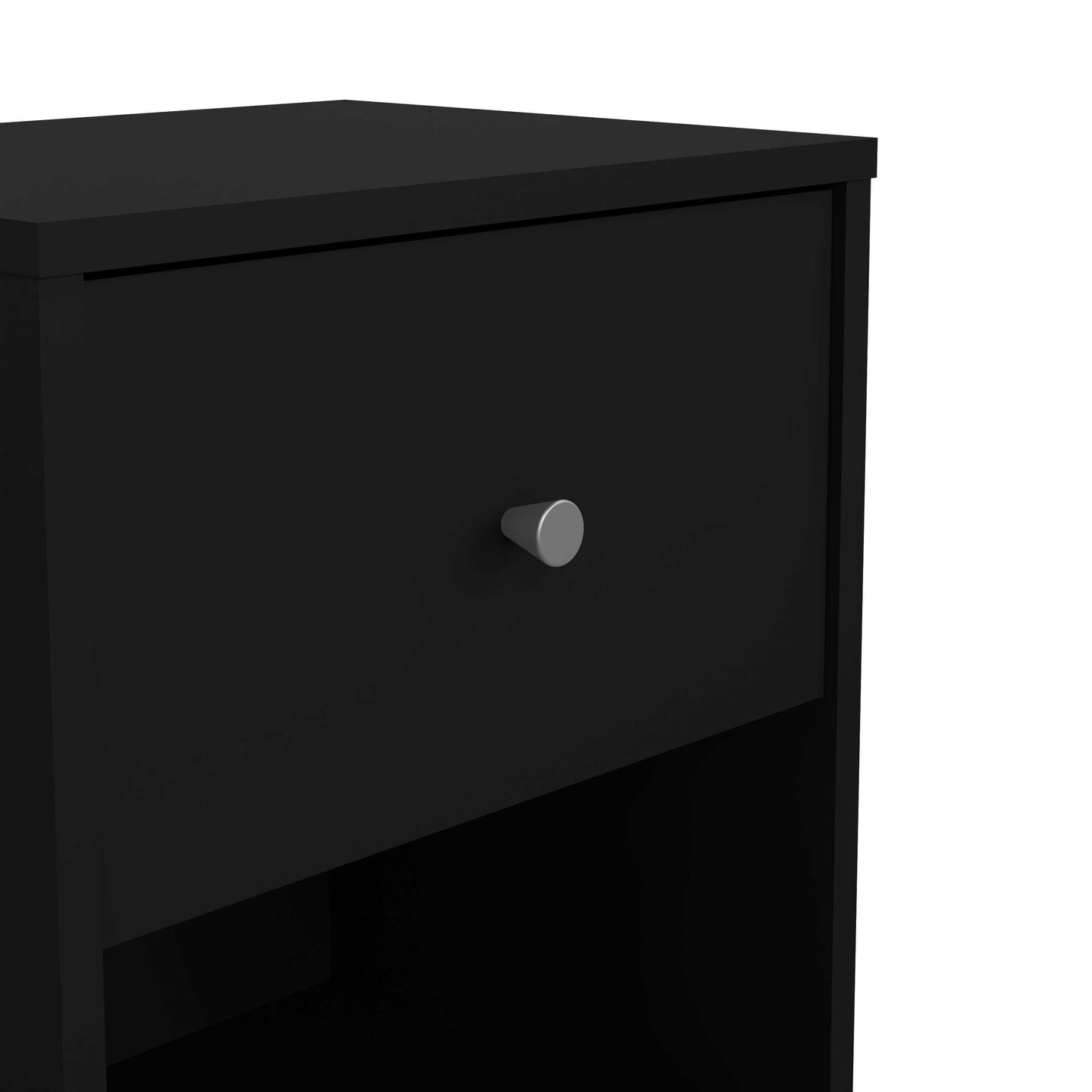 Tainan Black Bedside Table 1 Drawer 1 Shelf