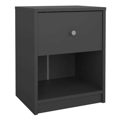 Kaohsiung Dark Grey Bedside Table 1 Drawer