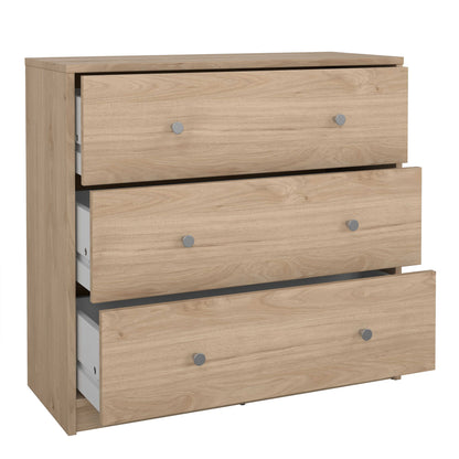 Kaohsiung Hickory Oak Effect Chest 3 Drawers