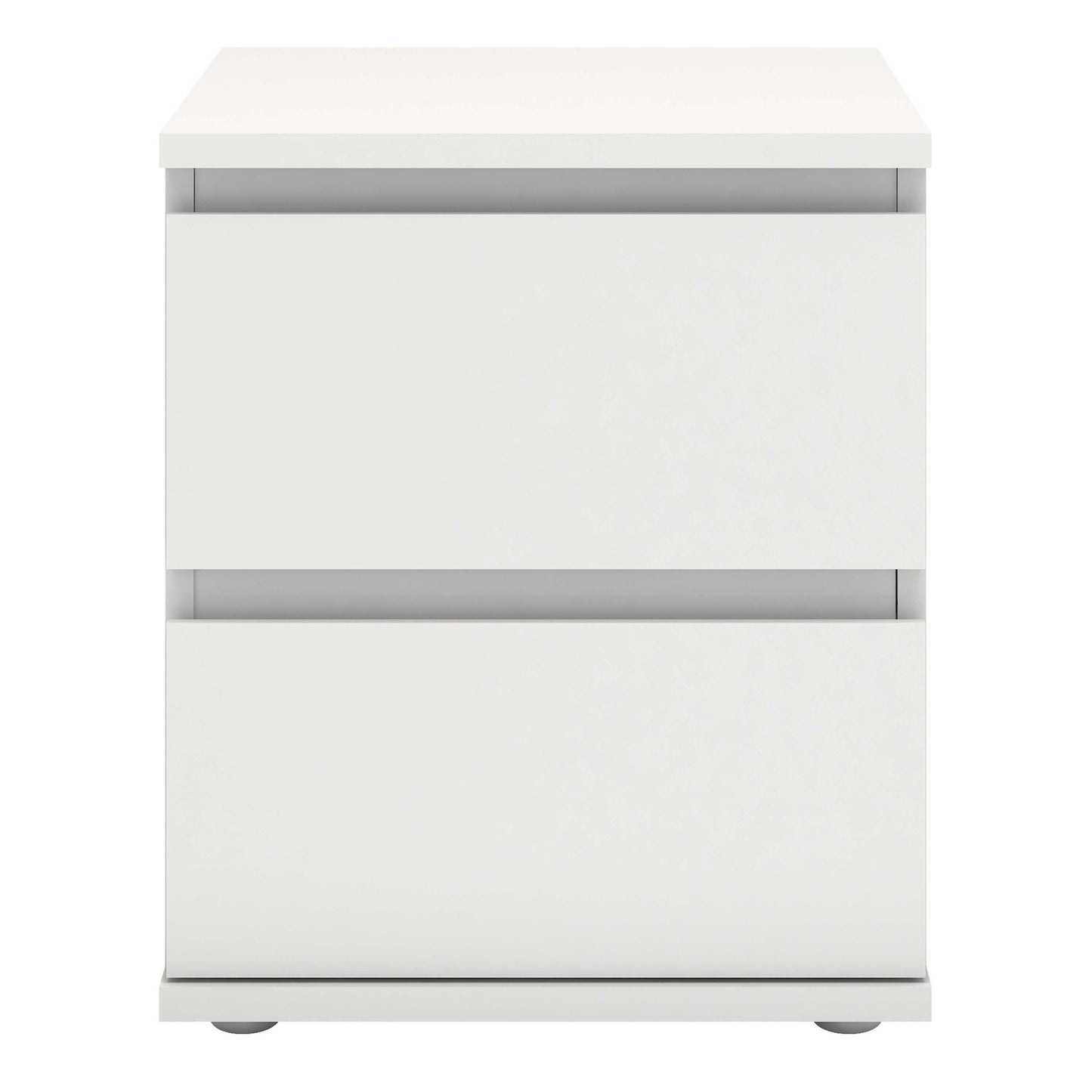 Copenhagen White Wooden Bedside Table 2 Drawers