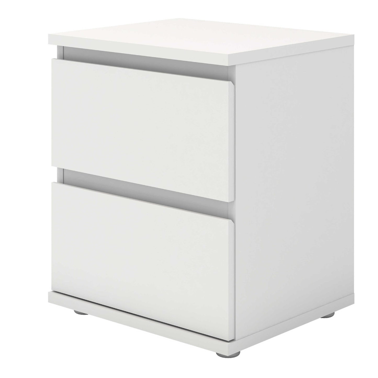 Copenhagen White Wooden Bedside Table 2 Drawers