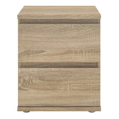 Copenhagen Natural Oak Effect Wood Bedside Table 2 Drawer