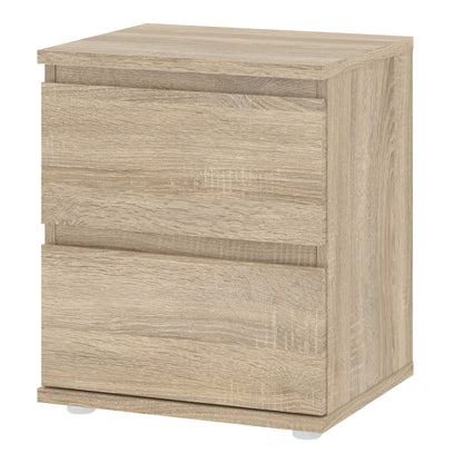 Copenhagen Natural Oak Effect Wood Bedside Table 2 Drawer