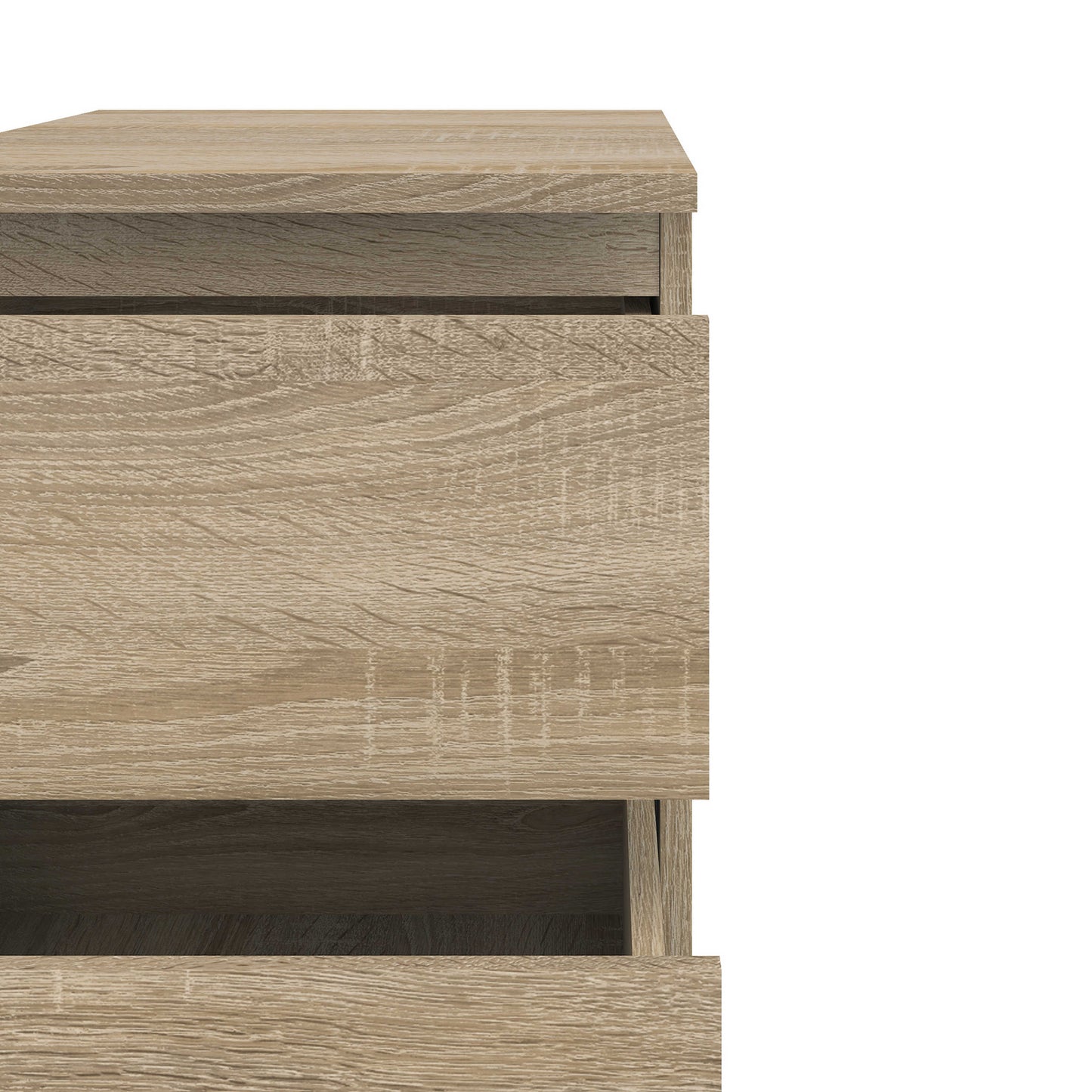Copenhagen Natural Oak Effect Wood Bedside Table 2 Drawer