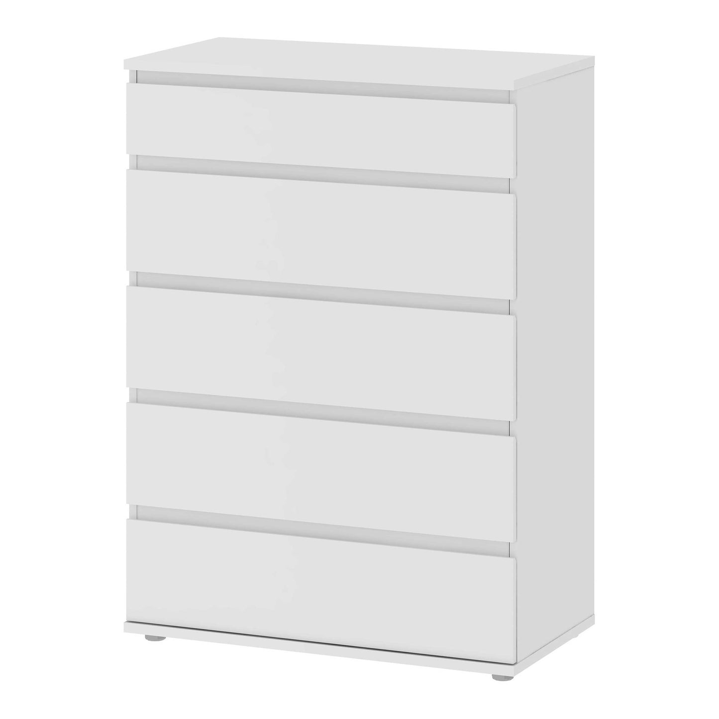 Copenhagen White Wooden Chest 5 Drawers