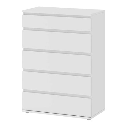 Copenhagen White Wooden Chest 5 Drawers