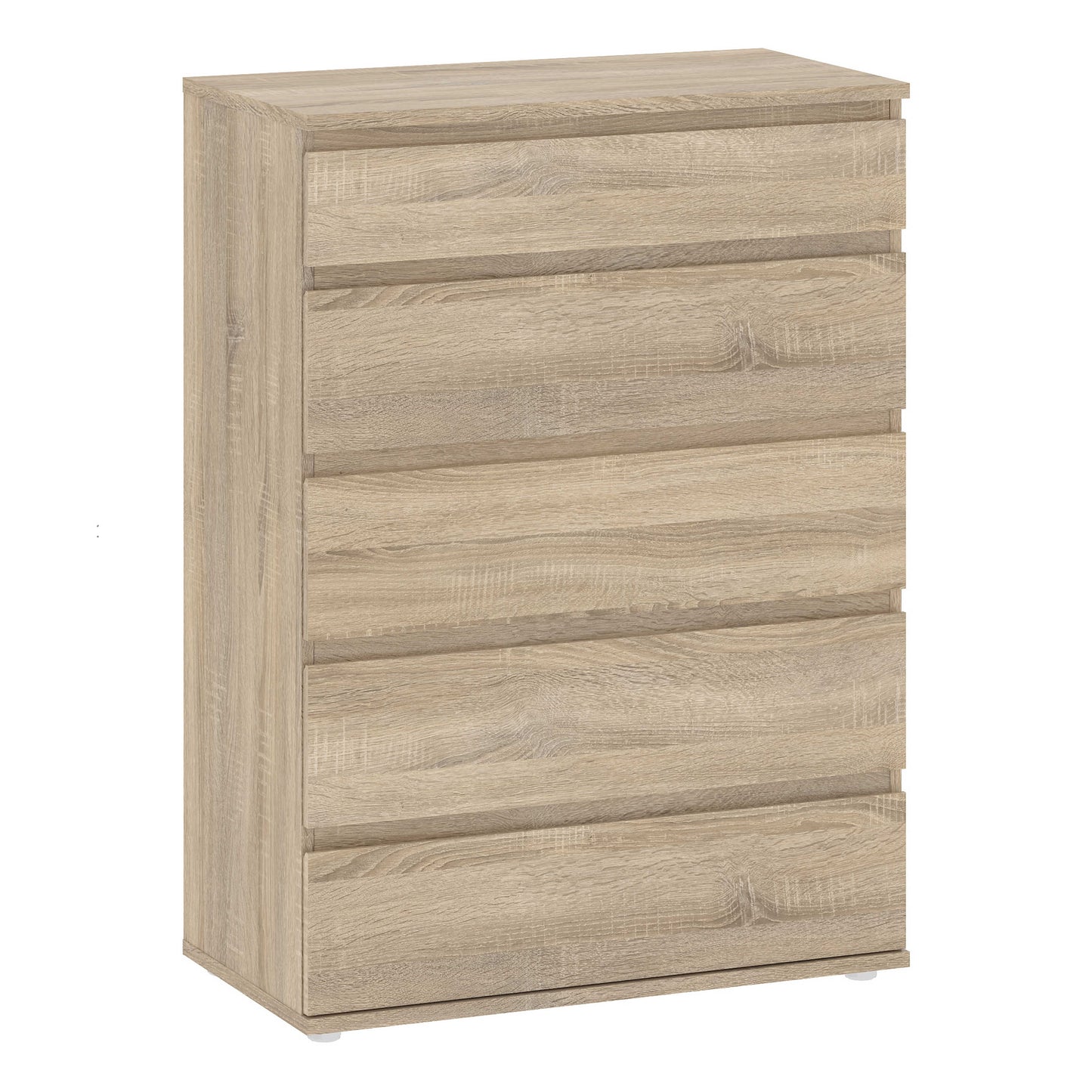 Copenhagen Natural Oak Effect Wood Storage Chest 5 Drawers