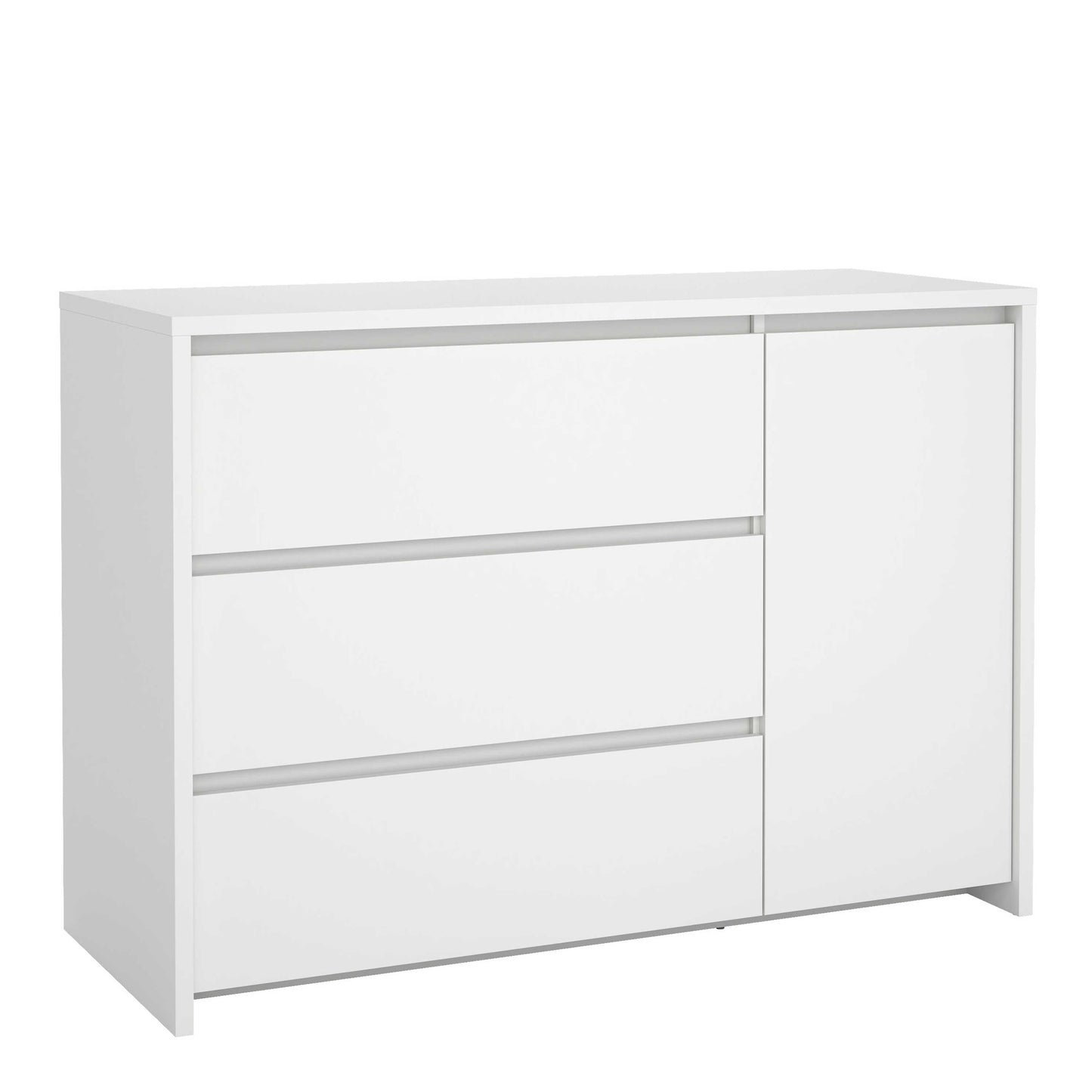 Salzburg White Wooden Sideboard 1 Door 3 Drawers