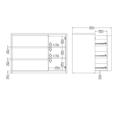 Salzburg White Wooden Sideboard 1 Door 3 Drawers
