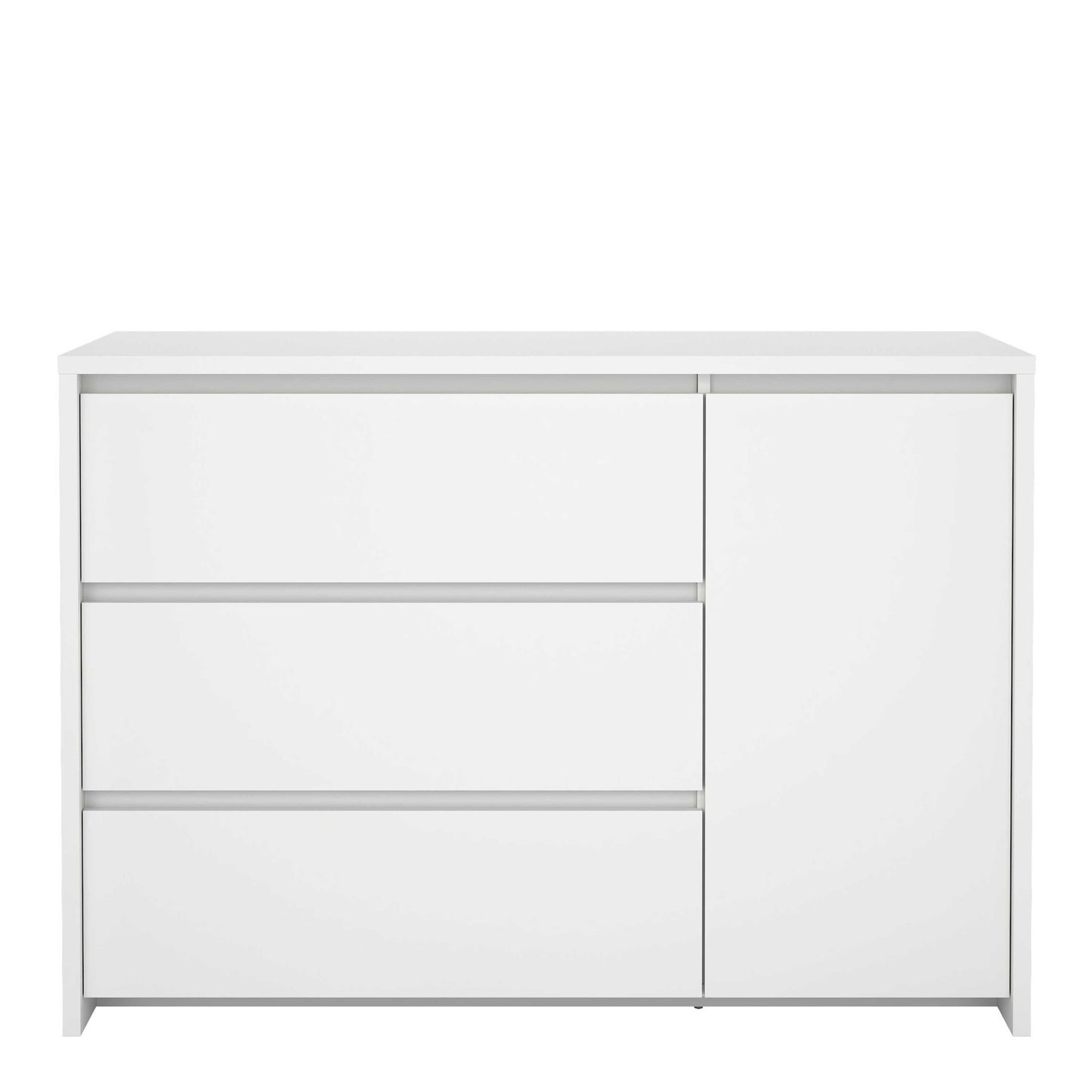 Salzburg White Wooden Sideboard 1 Door 3 Drawers