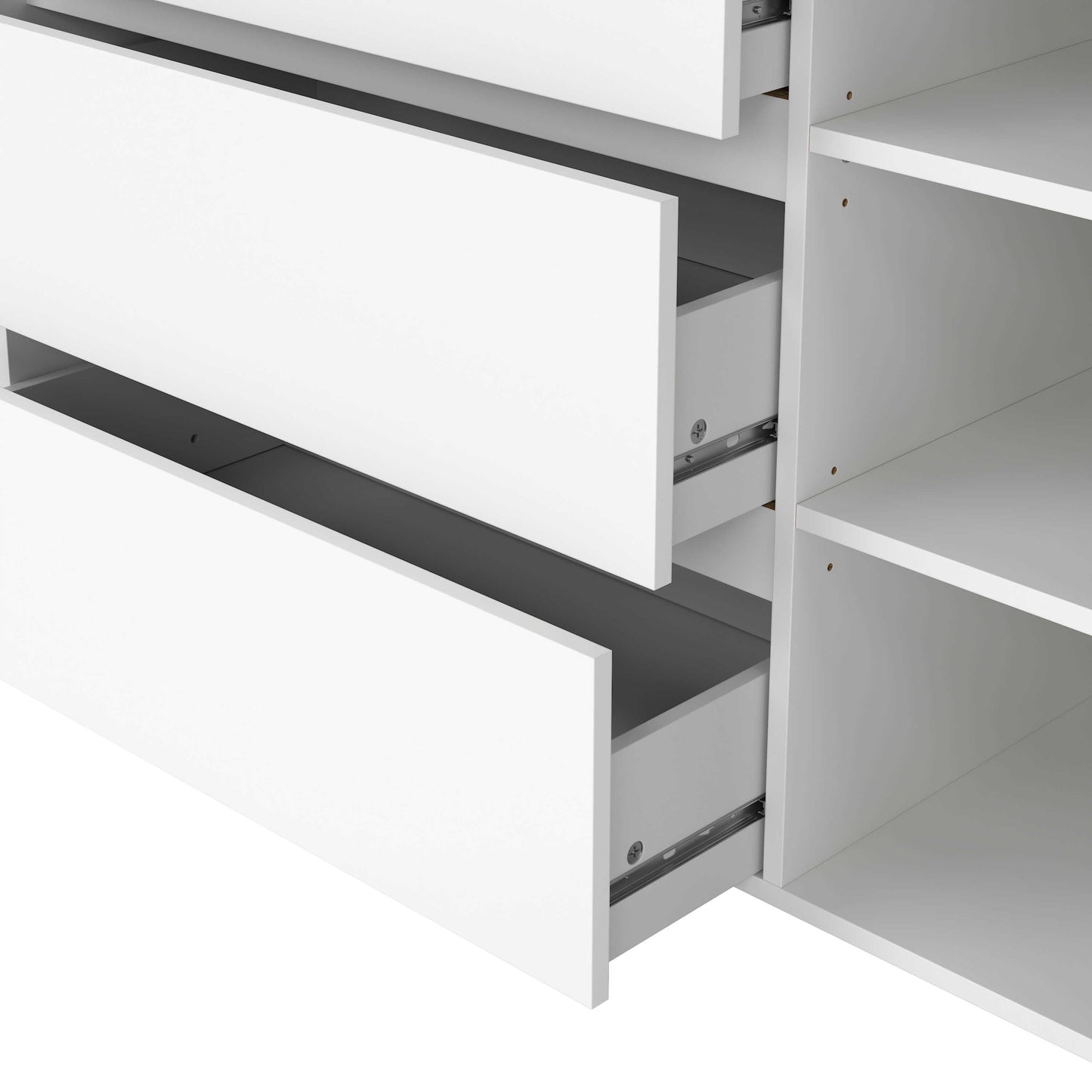 Salzburg White Wooden Sideboard 1 Door 3 Drawers