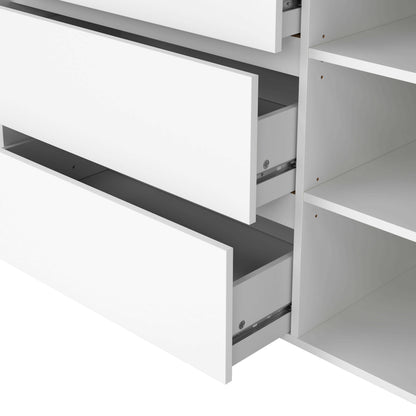 Salzburg White Wooden Sideboard 1 Door 3 Drawers