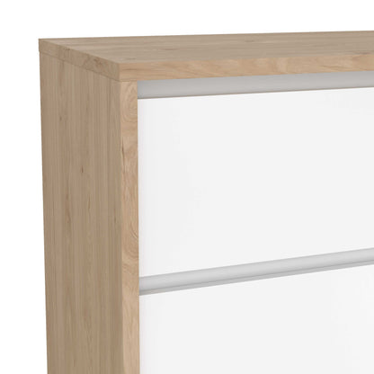 Salzburg White and Natural Oak Effect Sideboard 1 Door 3 Drawers