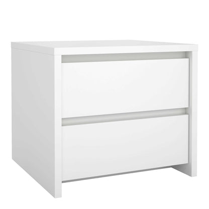Salzburg White Wooden Bedside Tables 2 Drawers