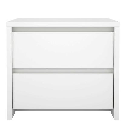 Salzburg White Wooden Bedside Tables 2 Drawers