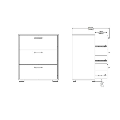 Stuttgart Gloss White Chest of 3 Drawers