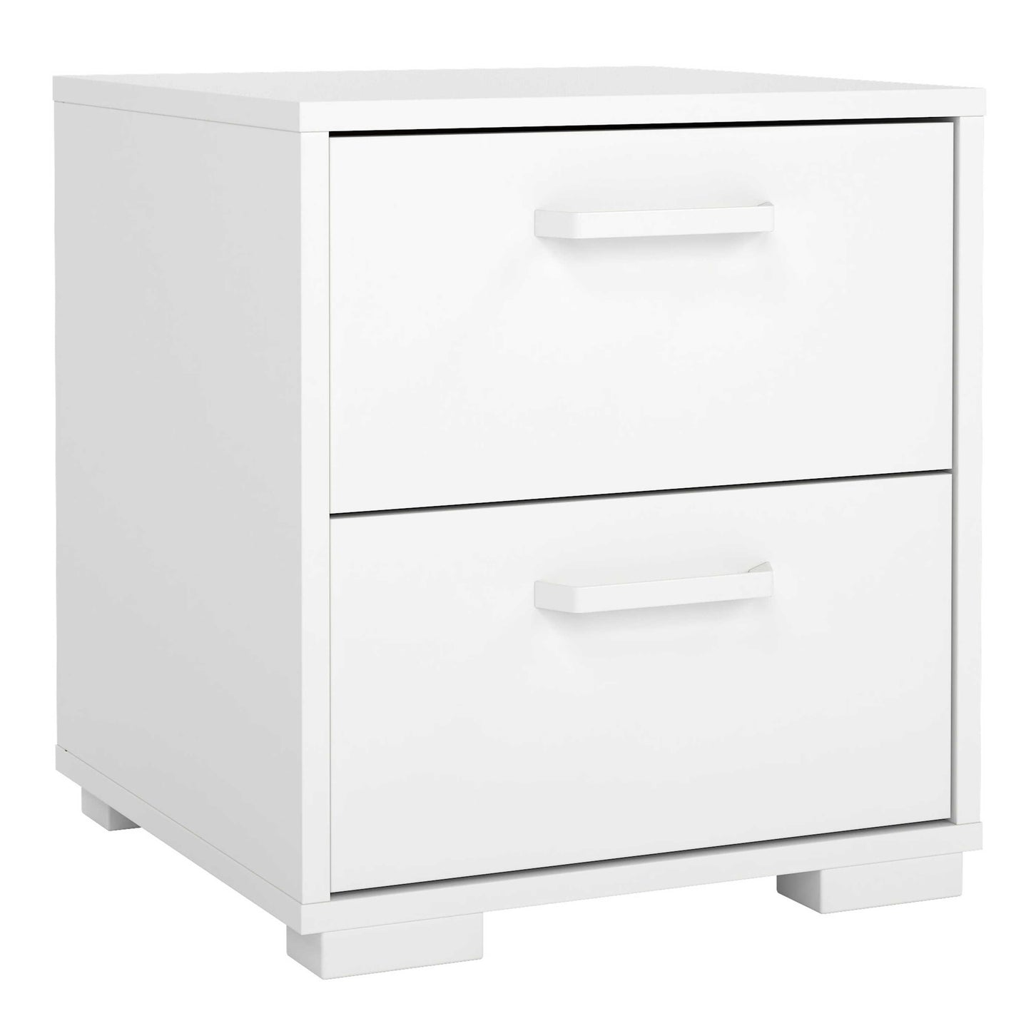 Stuttgart Gloss White Bedside Table 2 Drawers