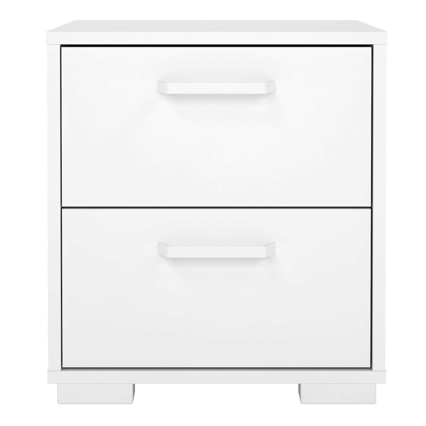 Stuttgart Gloss White Bedside Table 2 Drawers