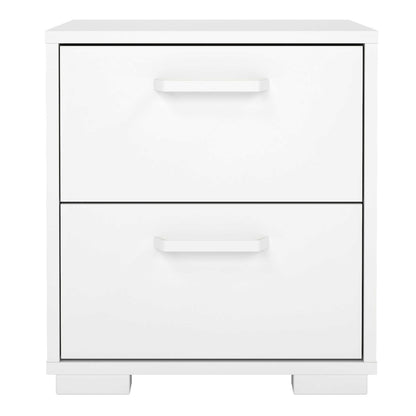 Stuttgart Gloss White Bedside Table 2 Drawers