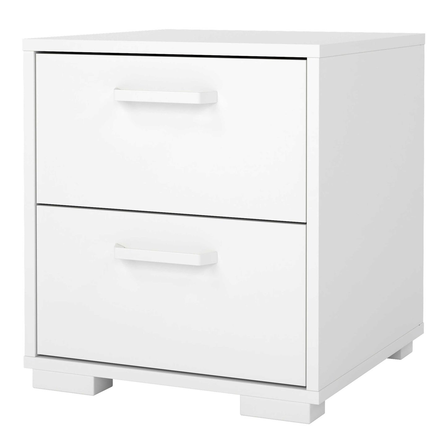 Stuttgart Gloss White Bedside Table 2 Drawers