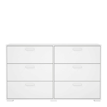 Stuttgart Gloss White Chest of 6 Drawers