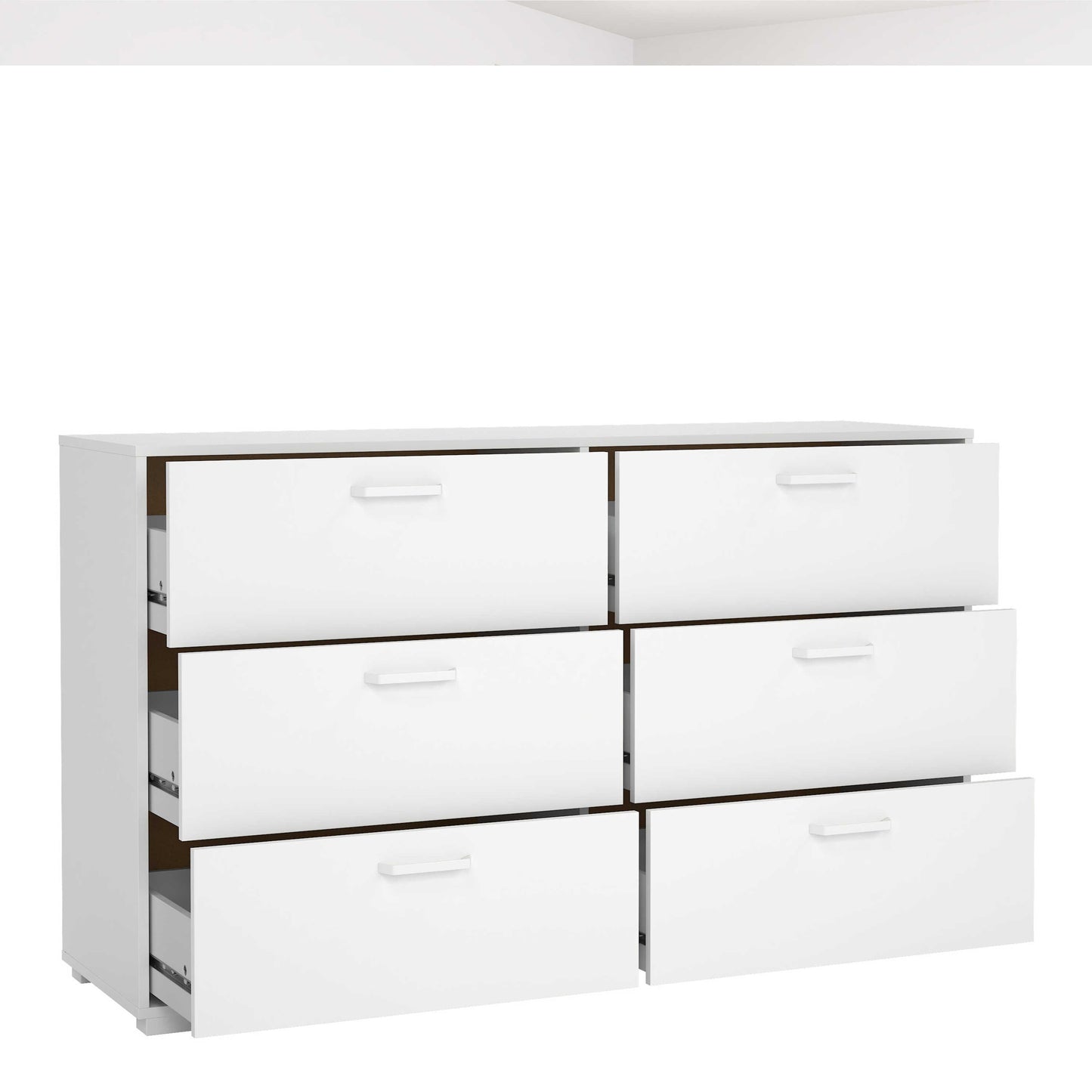 Stuttgart Gloss White Chest of 6 Drawers