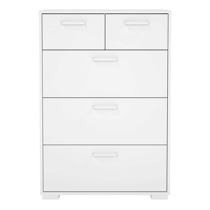 Stuttgart Gloss White Chest of 5 Drawers