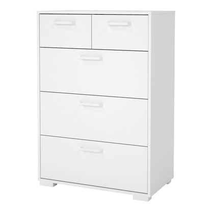 Stuttgart Gloss White Chest of 5 Drawers