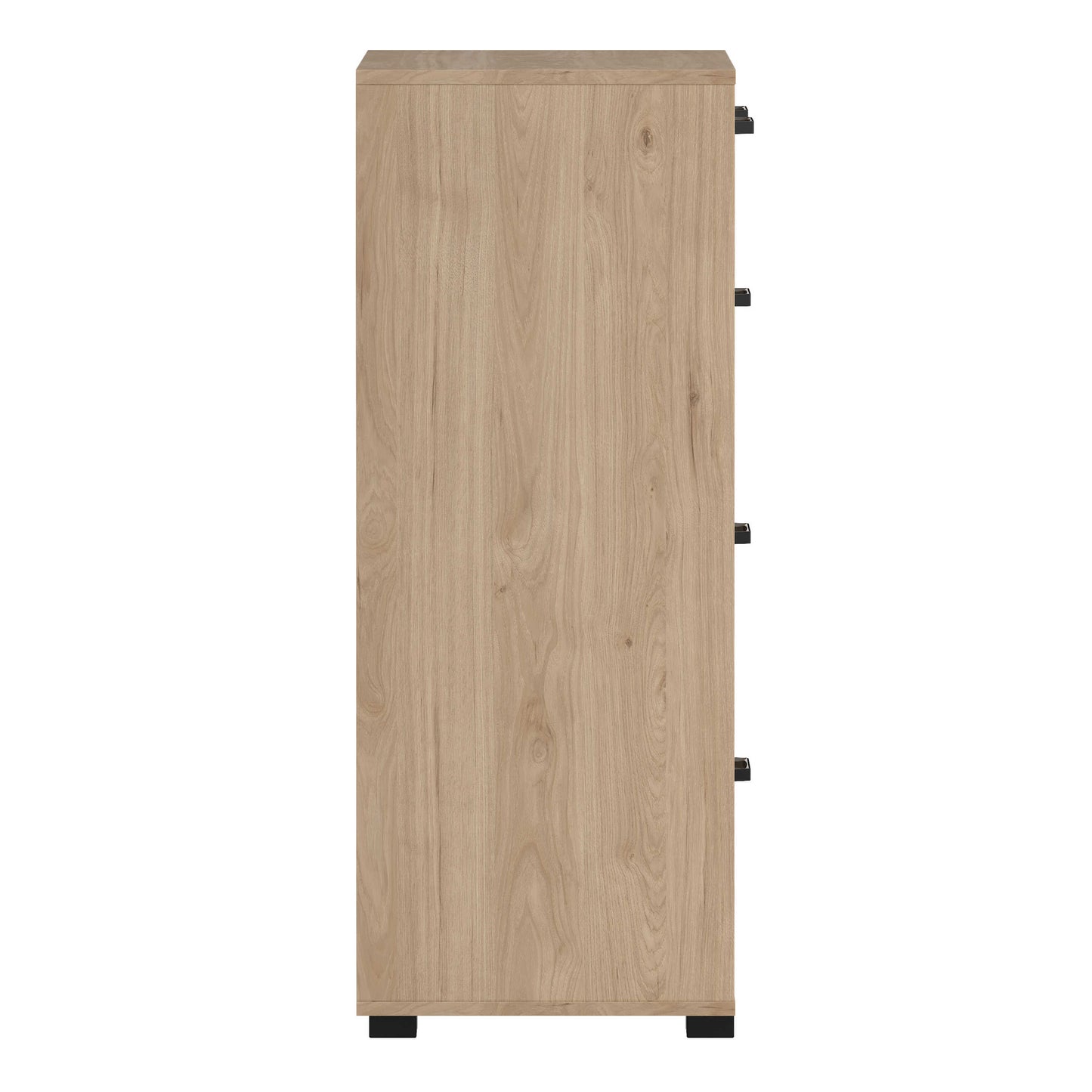 Stuttgart Natural Oak Chest of 5 Drawers Black Metal Handles