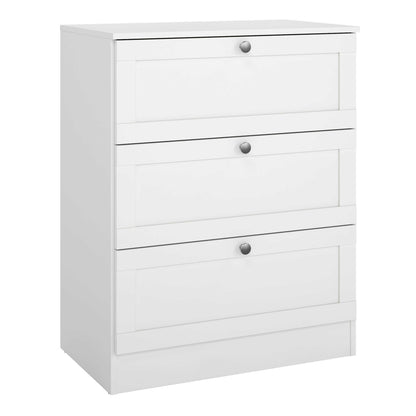 Cherryfern White Wooden Chest 3 Frame Drawers