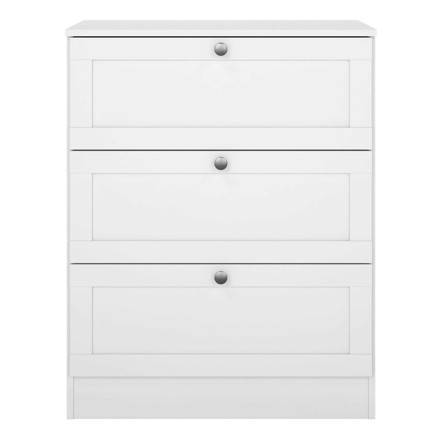 Cherryfern White Wooden Chest 3 Frame Drawers