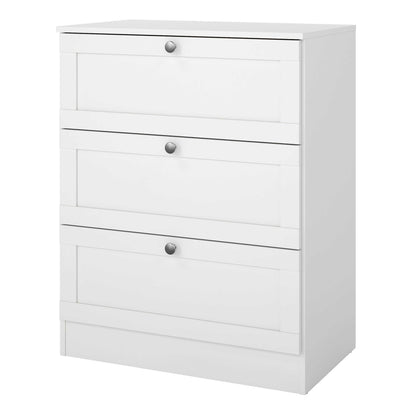Cherryfern White Wooden Chest 3 Frame Drawers