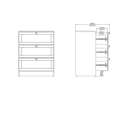 Cherryfern Chest with 3 Frame Drawers in Jackson Hickory